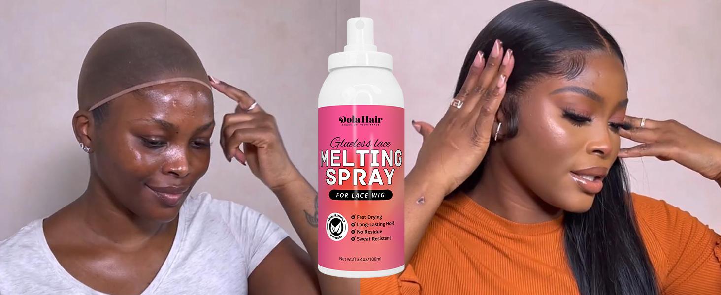 AGS Dolahair Lace Glue Kit - Complete Set with Lace Tint Mousse, Wig Installation & Melting Spray(Medium Brown)