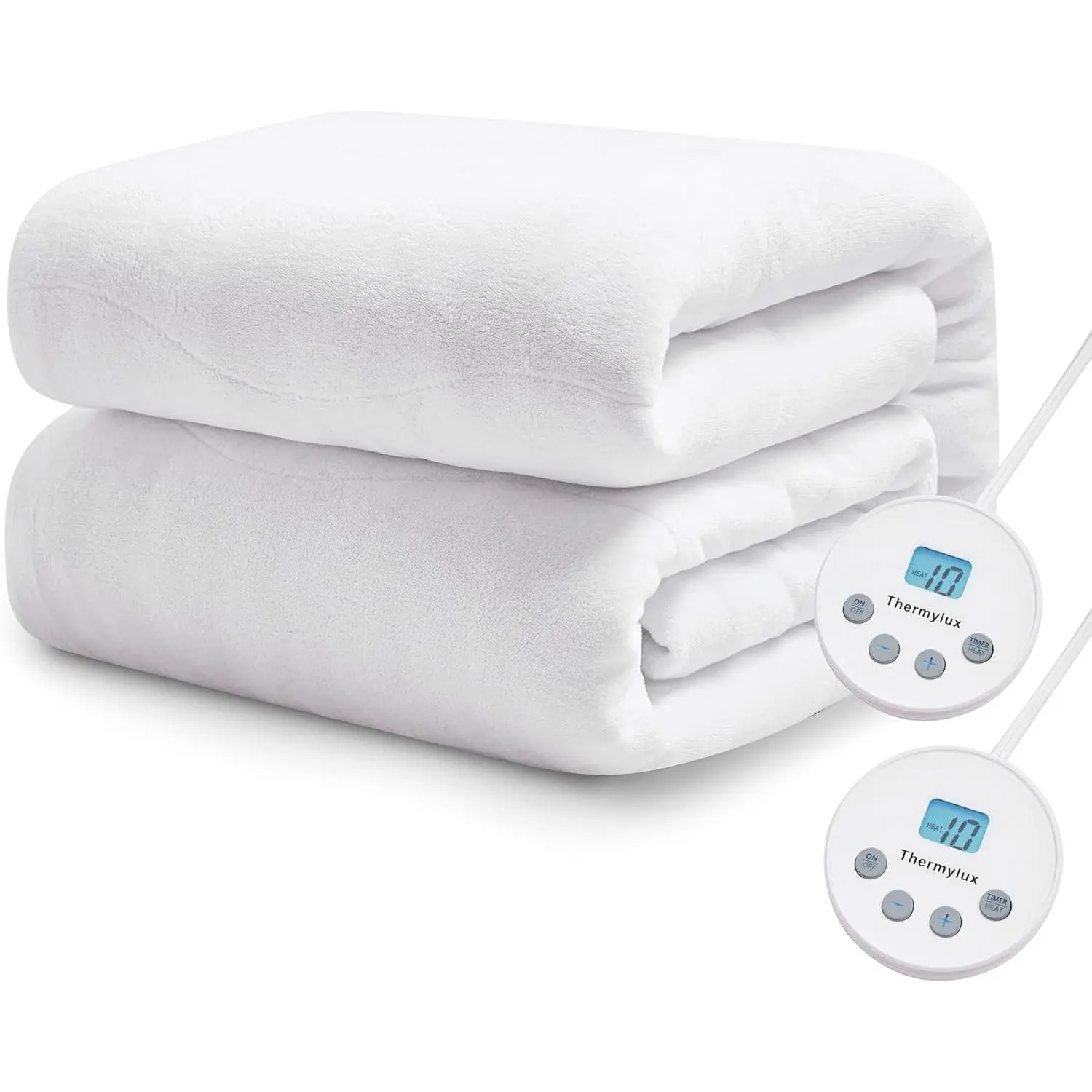 Women's Coral Fleece Queen Size Wave Quilted Electric Mattress Pad - 60"x80", 10 Heat Settings, Dual Control, 12H Auto Off, Deep Pocket (Fits Up to 18" Beds), ETL Certified, Machine Washable Bed Warmer