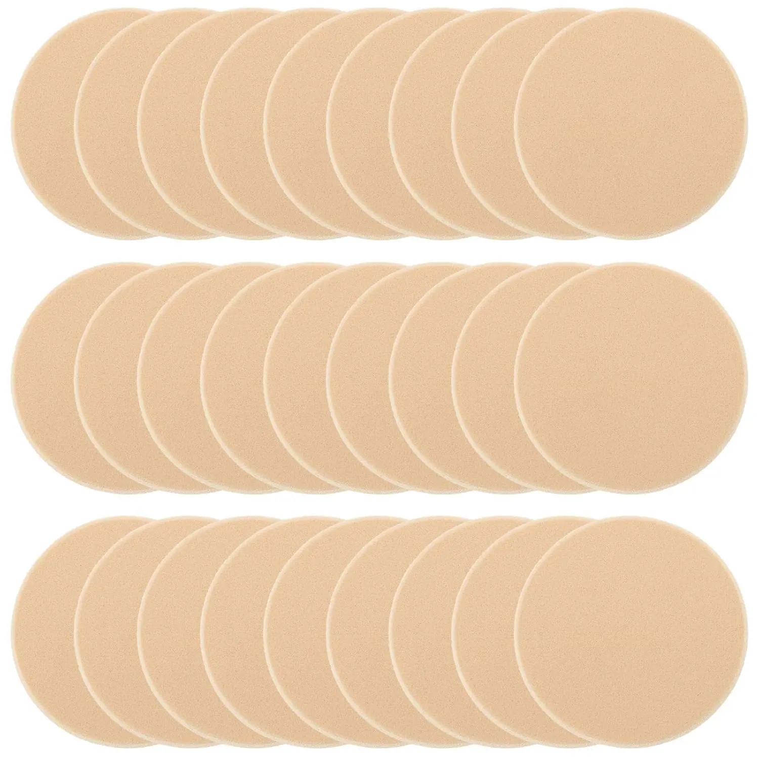 25 Pcs Soft Round Makeup Sponges, Facial Powder Puffs for Blending Foundation and Blush, Wet or Dry Use Applicators, Default