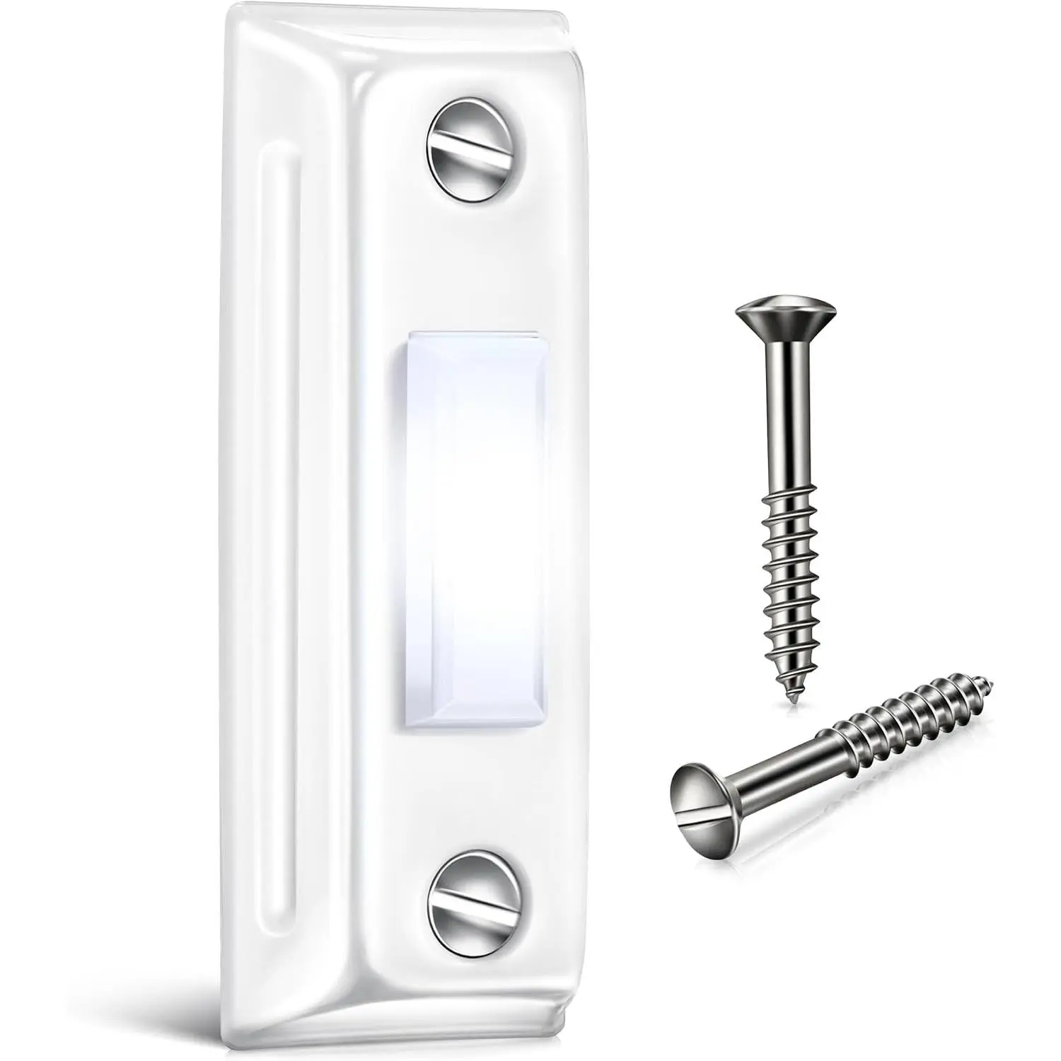 Metal Doorbell Push Button, LED Wired Doorbell, White, White Light | Heavy Duty LED Lighted Wall Mounted Door  Push Buttons for   Garage Opener , Property in Copyright