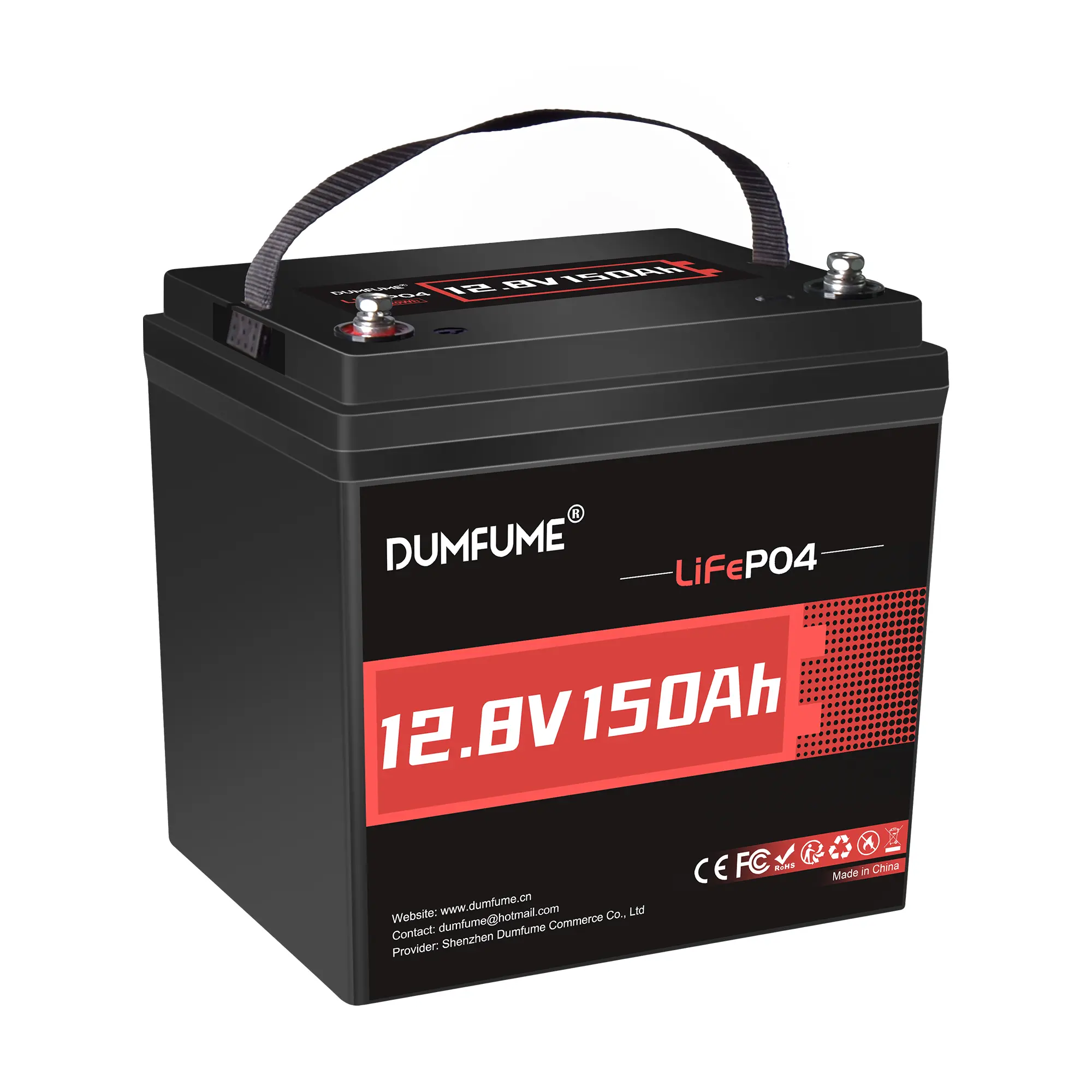 12V 150Ah Lithium LiFePO4 Long Lasting Battery - 100A BMS with Low Temp Cut-Off, Automotive-Grade Cells, 15000+ Deep Cycles, Ideal for Solar, RV, Home Energy Storage