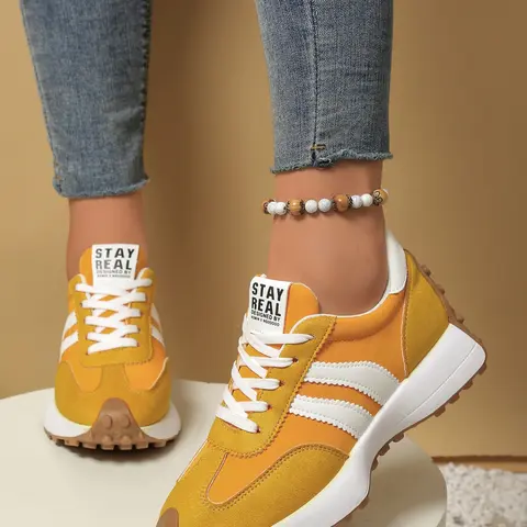 Women's Casual Trendy Sneakers, All-Season Footwear, Fashionable Walking Shoes, Comfortable Minimalist Sneakers for Daily Wear, Available in 8 Colors, Casual Lifestyle Sneakers