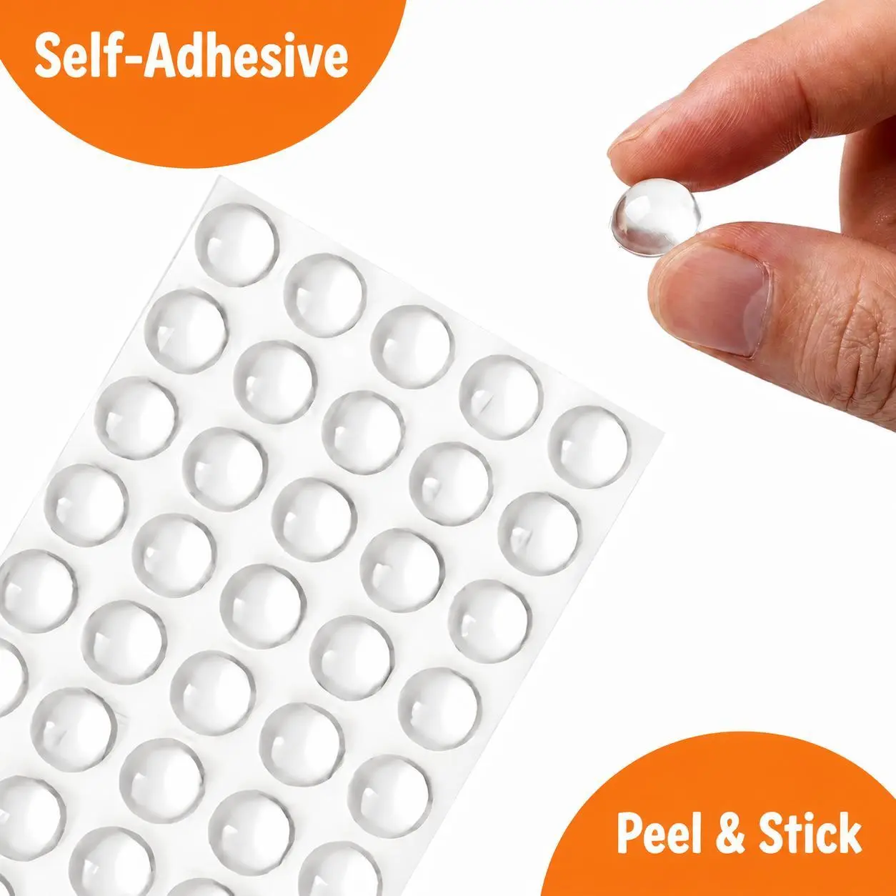 100PCS Hemispherical Self-Adhesive Silicone Cushion Pads, Wear Resistant Rubber Buffer Dots, Noise Cancelling Anti-Collision Furniture Stoppers for Cupboards, Drawers, Doors, Tables, Glass and Daily Home Office Use