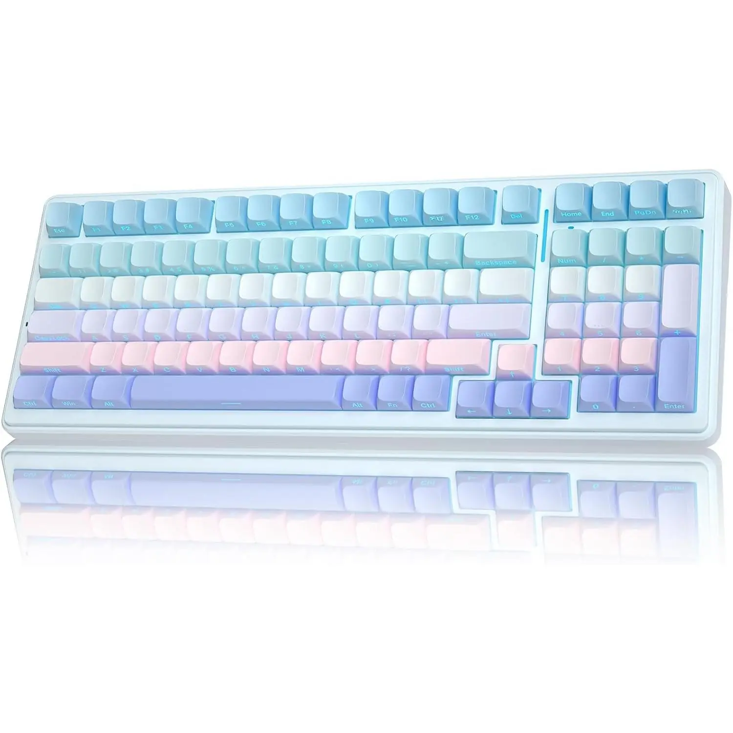 F99  Mechanical Keyboard,Triple-Mode(BT5.0/2.4GHz/USB-C),Gasket Mounted Creamy Keyboard with Linear Switches, Side Printed PBT Keycaps,RGB Backlit PC Gaming Keyboards for Win/
