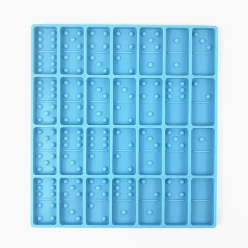 1count Blue Mold for Epoxy Domino Mold for Resin Candy Molds Clay Mold Dominoes Molds 28 Cavities Silicone Mold for Pendant Epoxy Molds Cake Jewelry Making Too Game Crafts