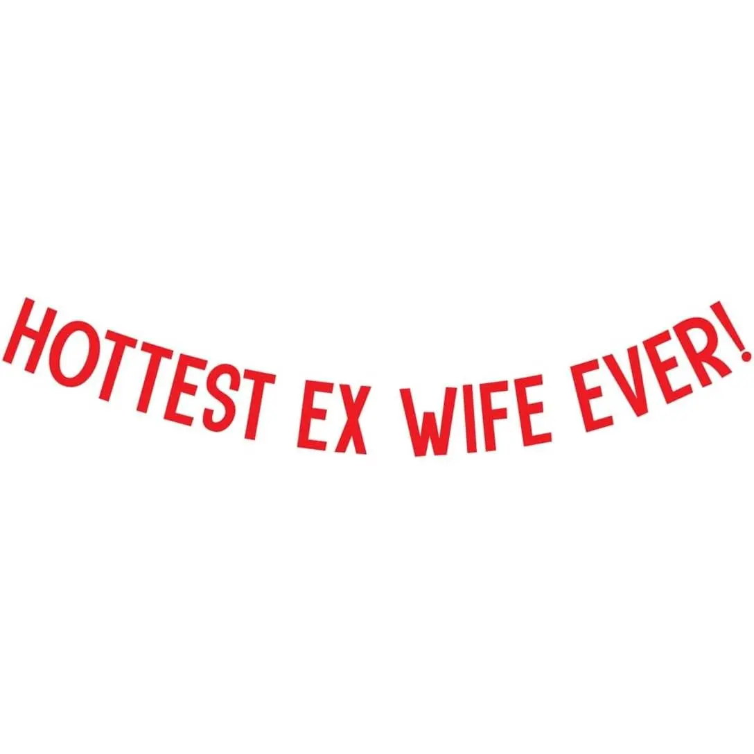 Cotton Hottest Ex-Wife Ever Banner - Funny Divorce Party Decoration - Red Backdrop for Divorced Women, Freedom Party Supplies