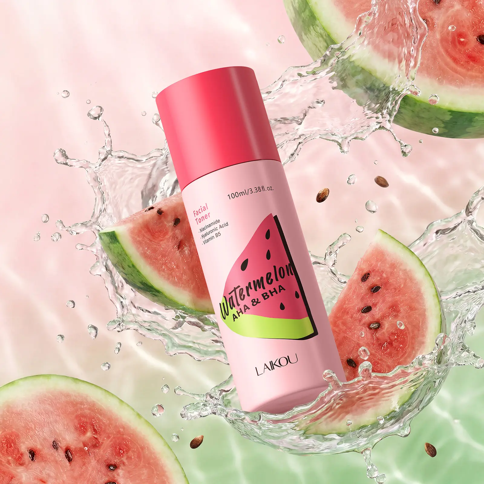 Watermelon Acid Salicylic Toner 100ML, Hydrating and Moisturizing Facial Lotion, Refreshing Skin Care Formula, Ideal for Daily Use, Clear Glowing Skin