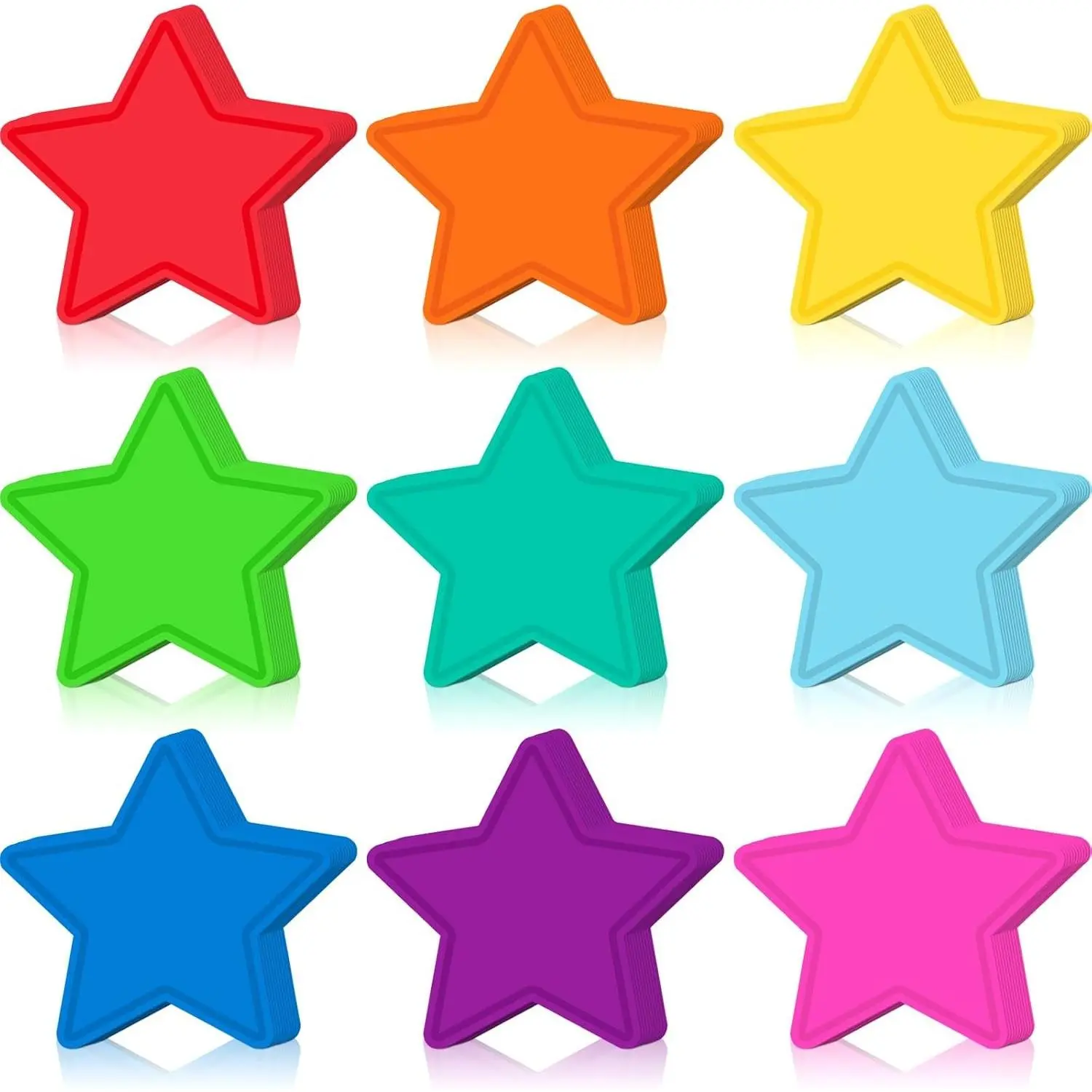 108 Pcs Star Cutouts Bulletin Board Decorations Paper Die-Cut Stars for Teachers DIY Craft Office Chalkboard Wall Decor, Watercolor, 3.15 Inch