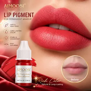 AIMOOSI PMU Tattoo Pigment 3ml Semi Permanent Microblading Lip Blush Ink Glossy Gentle Brighten Dark Lips Professional Salon Permanent Makeup Color