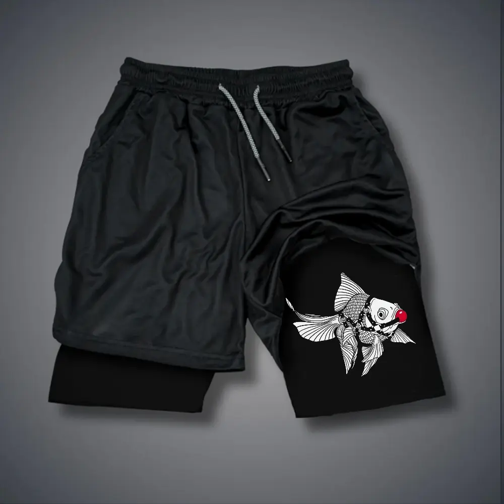 80s 90s Double-Layer Sports Shorts Graphic Shorts Black Camo Streetwear Shorts Men Outfits Men Vacation Outfits Shorts