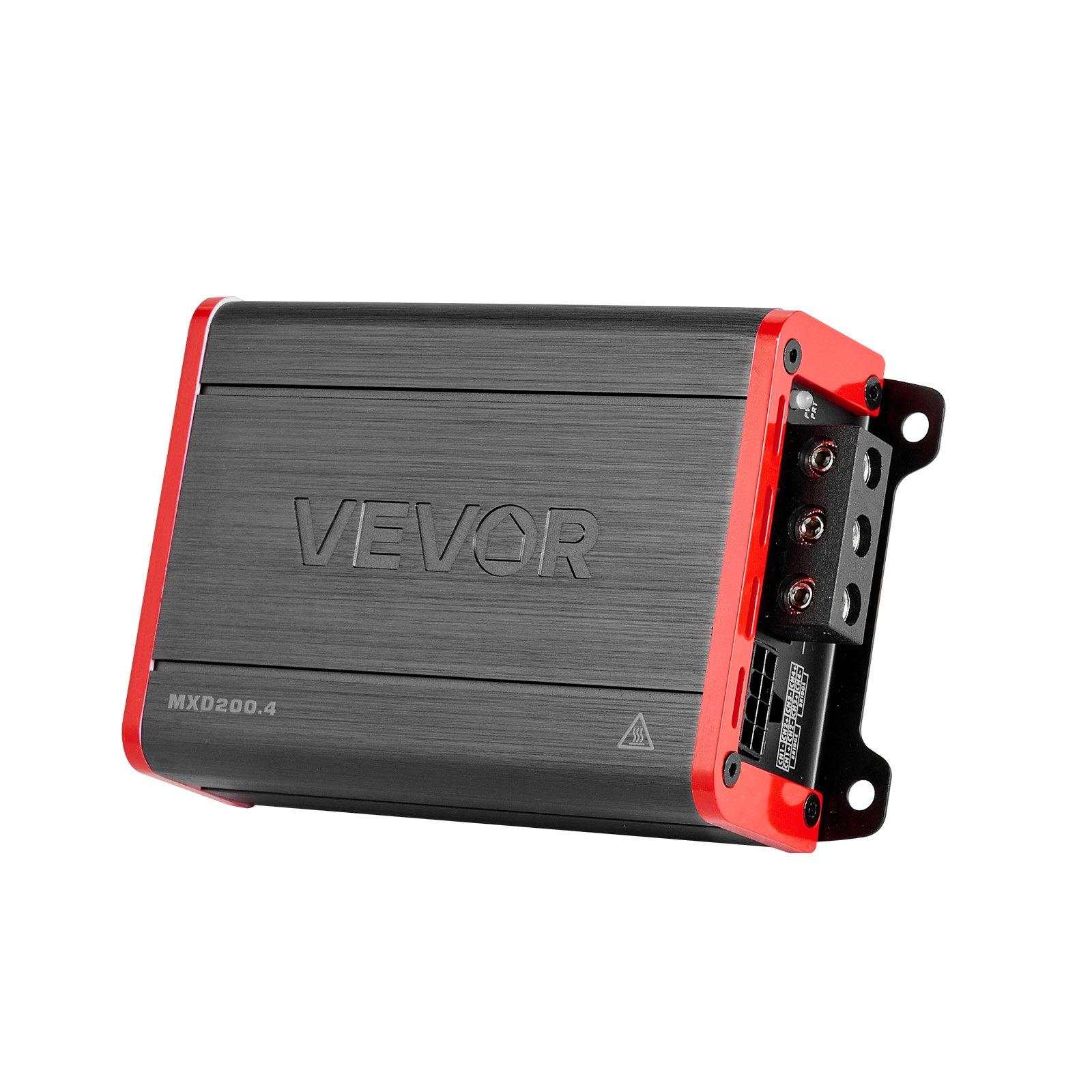 VEVOR 4 Channel Car Audio Amplifier 2 Ohm Stable Bridgeable Class D Full Range Amp Max Power 4 x 120W @ 4 Ohm / 4 x 200W @ 2 Ohm for Car SUV Truck Off-Road VEVOR 4 Channel Car Audio Amplifier 2 Ohm Stable Bridgeable Class D Full Range Amp Max Power 4 x 120W @ 4 Ohm / 4 x 200W @ 2 Ohm for Car SUV Truck Off-Road