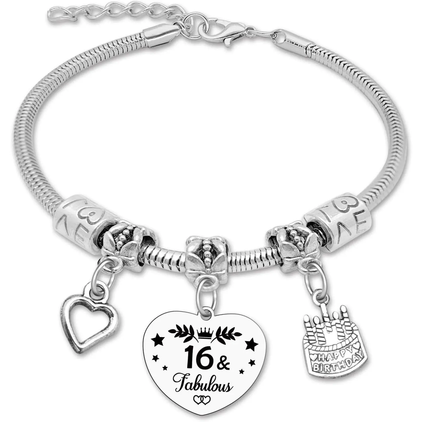 Women's Stainless Steel Bracelet for Female Wear - 13/16/21/30th Birthday Gift, Modern Valentine's Day Fashion Accessory