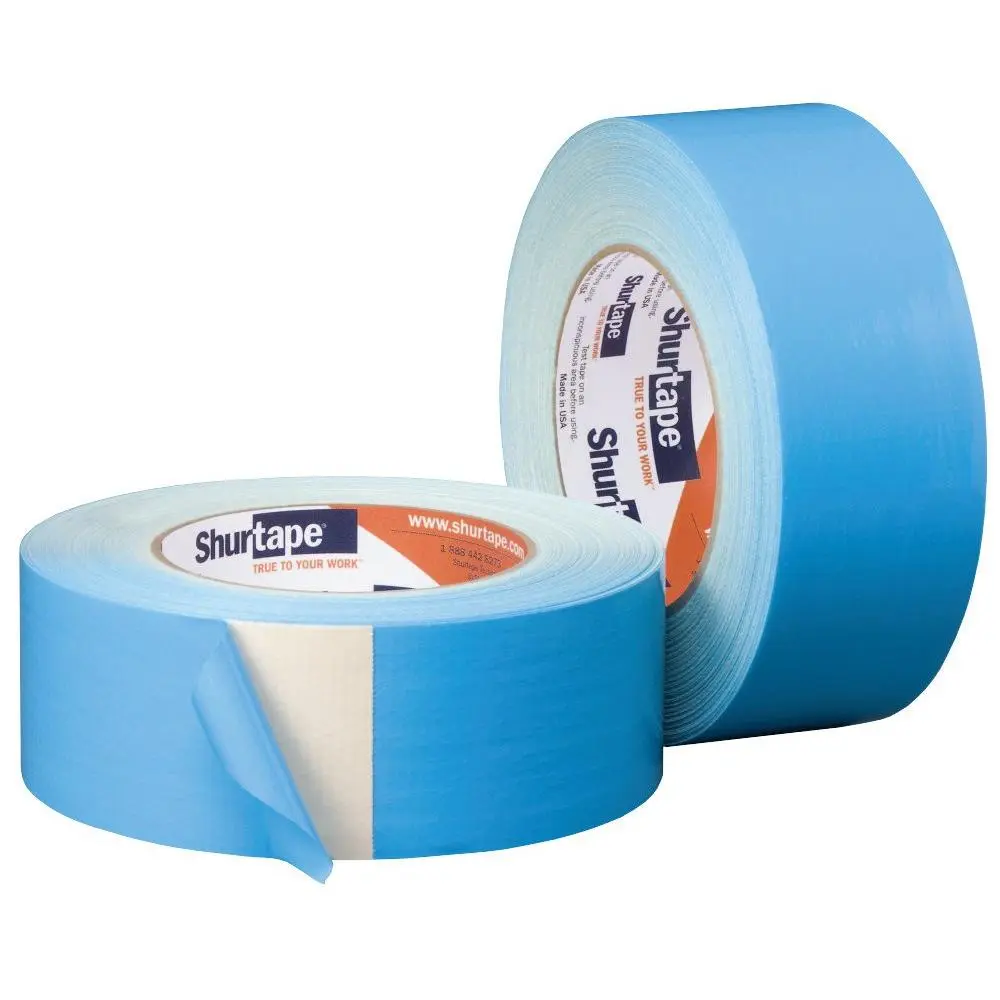 DF 545-Sided Carpet and Duct Tape, Sticks to, Concrete, Tile and More, Natural with Blue Liner, 48mm x 33 Meters, 1 Roll (152496)
