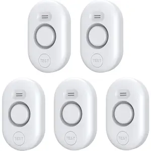 5 Pack 100dB Water Leak Detectors for Home, Flood Leakage Sensor Alarm for Basement, Pipe, Drain, Sink, Faucet Drip Alert, Bathroom Kitchen Toilet Laundry Room Flood Monitor