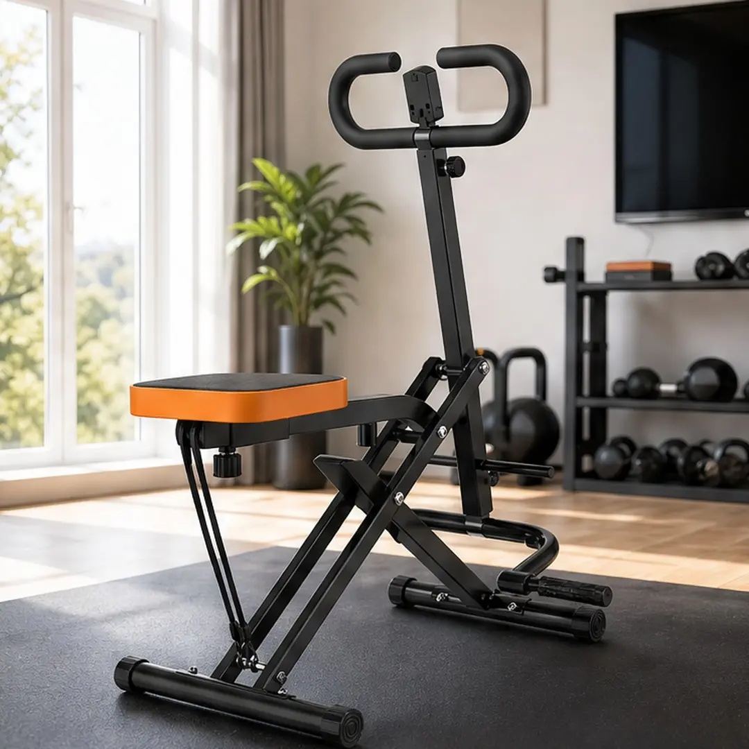 ARCH Squat Machine - Home Strength Training Exercise Equipment, Compact Full Body Tool with Resistance Bands, Adjustable Seat, Digital Display, 250lbs Capacity, Black ABS Rubber Steel for Glutes/Thighs Workouts, Home Fitness Tool, Multifunctional Fitness,