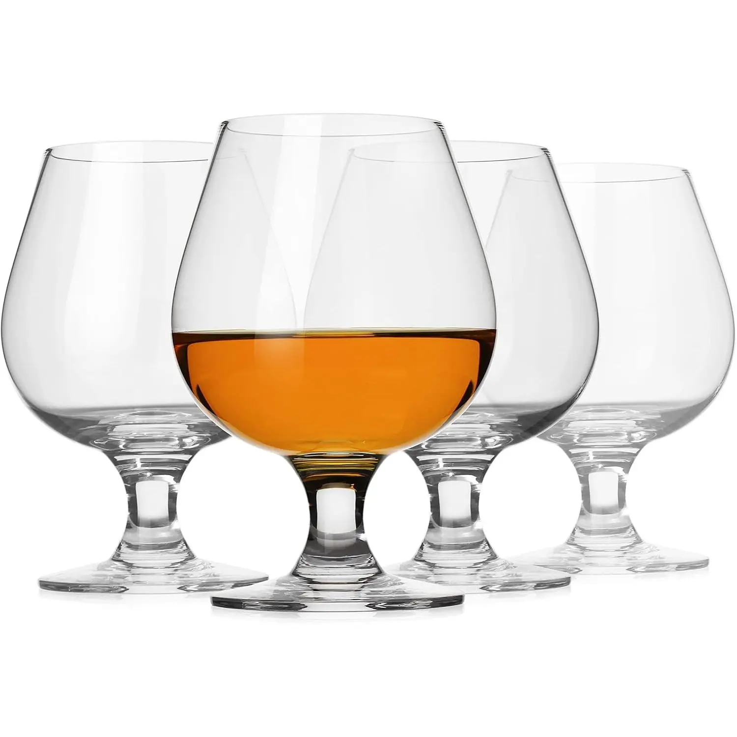 Crystal Brandy, Stemmed Brandy Glasses, 12oz Set of 4 | Premium Cognac Snifter for Scotch & Bourbon & Whiskey and Spirits, Lead-Free Beer Tasting Glasses