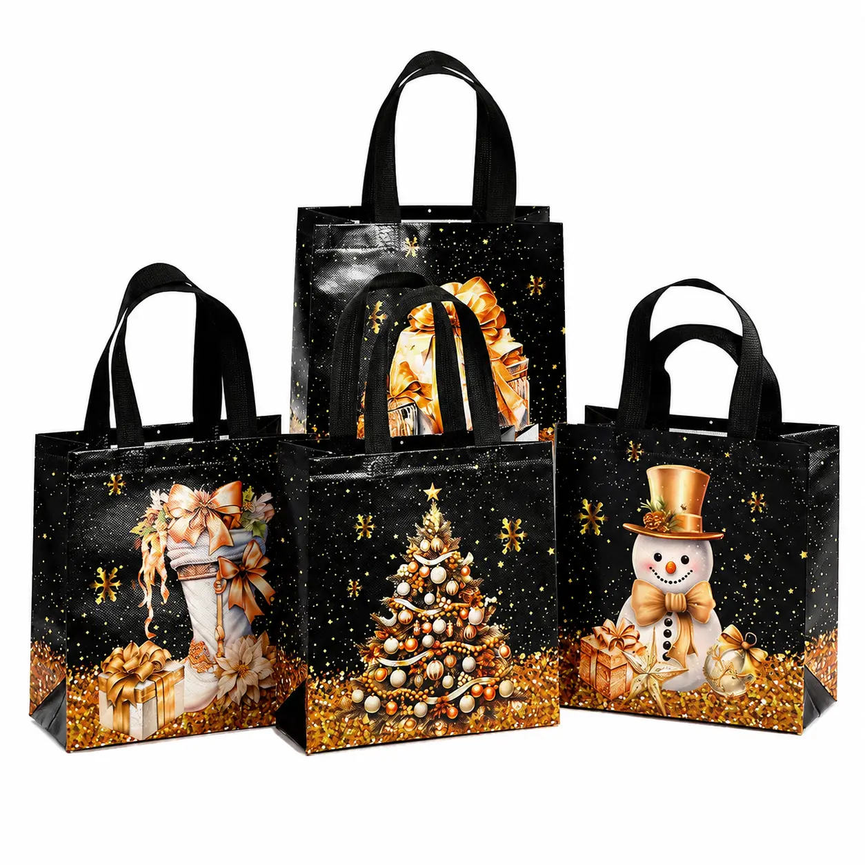 Extra-Large Reusable Holiday Gift Tote Bag – Festive Red and Green Design with Reinforced Handles, Ideal for Christmas Presents, New Year Celebrations, and Santa-Themed Gifting