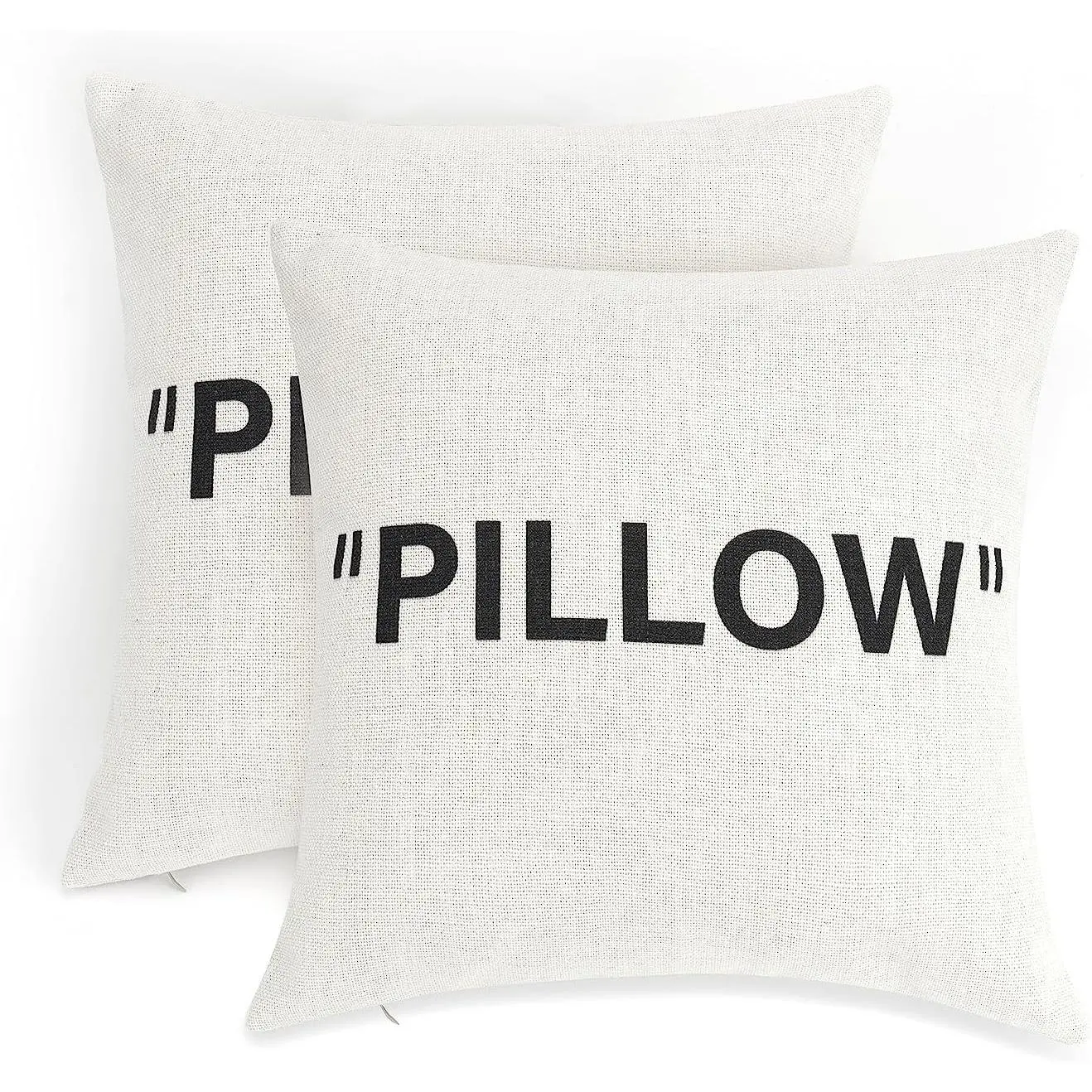 Hypebeast Room Decor,  Inspired Pillow Quotation Decorative Throw Pillow Cover, Sneakerhead Decor, Square Cushion Case for  Sofa Couch Decoration (White, 16"×16", Set of 2)