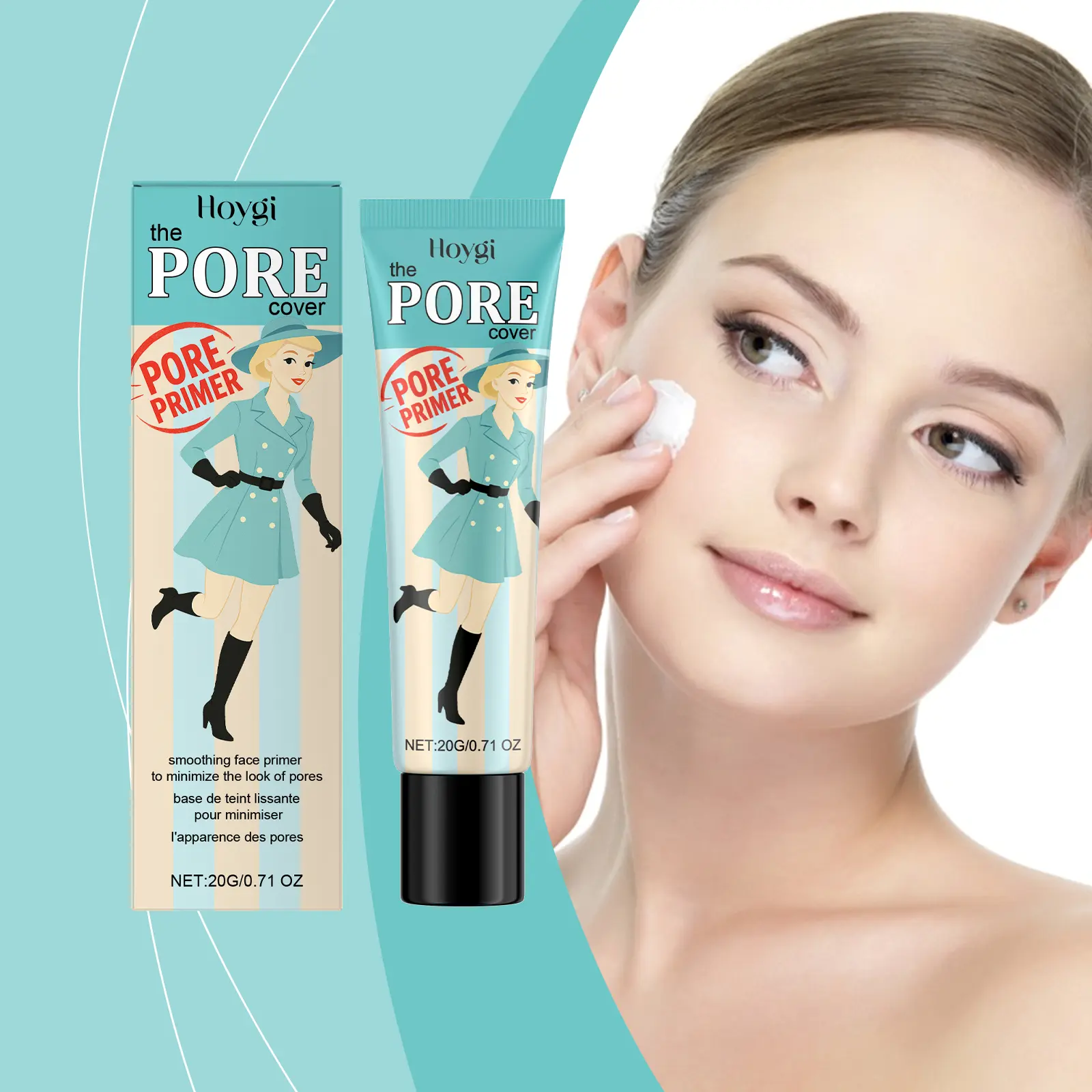 Moisturizing Face Primer to Hydrate & Smooth Pores, Cosmetic Base Cream with Hyaluronic Acid & Vitamin E for a Flawless Natural Look