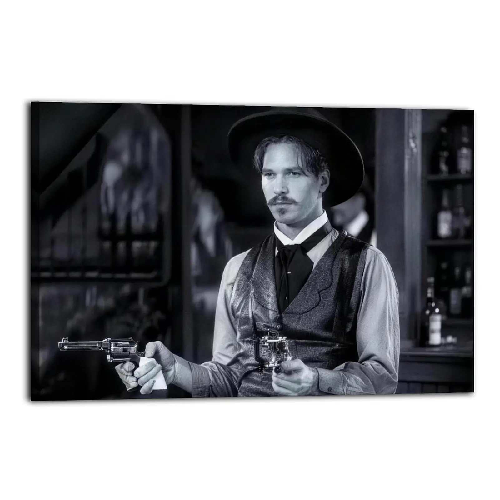 Tombstone & Animal Frameless Canvas Poster, Modern Print Home Decor with Pine Wood Support, Multi-Size Wall Art for Family Bedroom Aesthetics