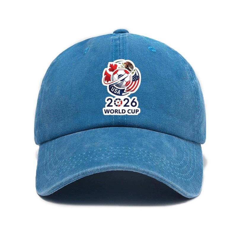 2026 USA-Canada-Mexico World Cup Printed Washed Vintage Soft Top Baseball Cap for Men and Women, Trendy Hat Reindeer Cupid