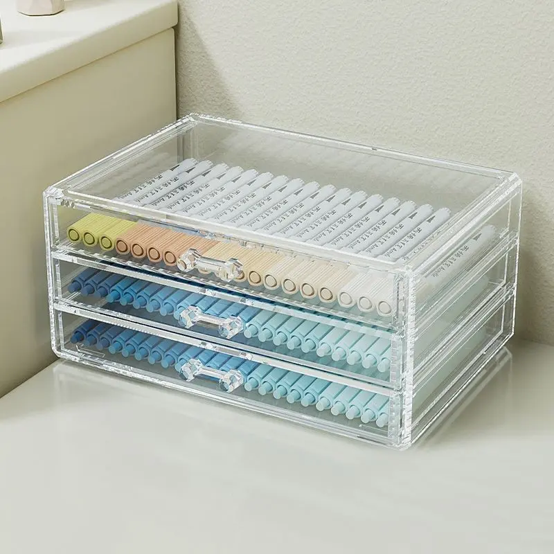 Large Capacity Transparent Desk Organizer Box, Multi-Functional Drawer Storage, Creative Pencil Holder for Students, Office Supplies, Stationary Organizer Holder, Desk Accessories, Clear Organizer, Stationery Organizer