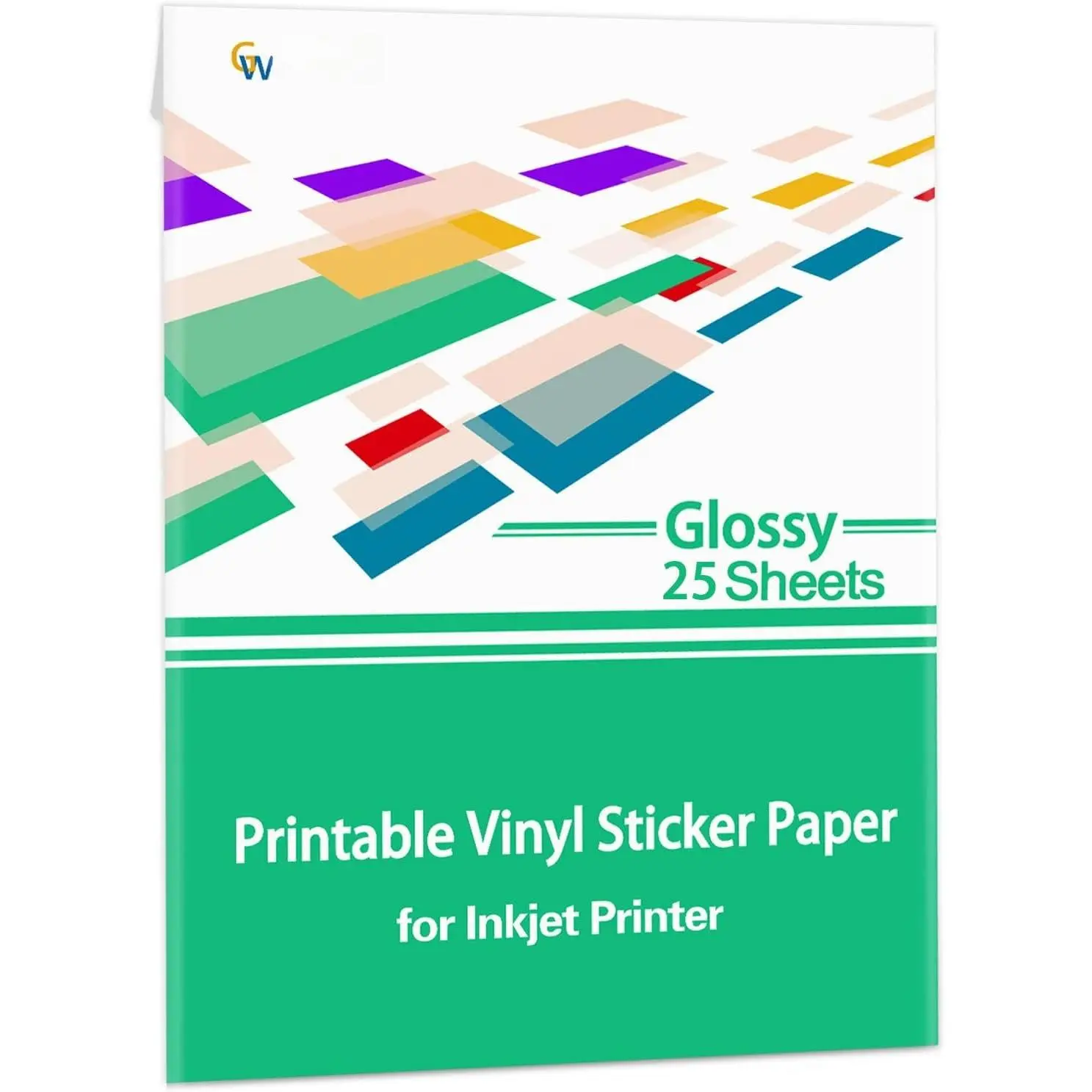Glossy Printable Vinyl Sticker Paper for Inkjet Printer 25 Sheets 8.5"x11" Adhseive White Labels Decal Papers