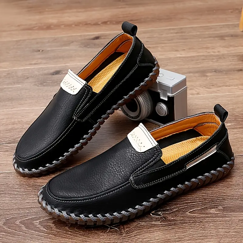Bdhjydb Men's Korean-Style Loafers, Casual Slip-On Shoes with Random Print in Synthetic Leather, Round Toe All-Season Fashion Footwear, Universal, Male Unisex, Daily Use, Everyday Shoes