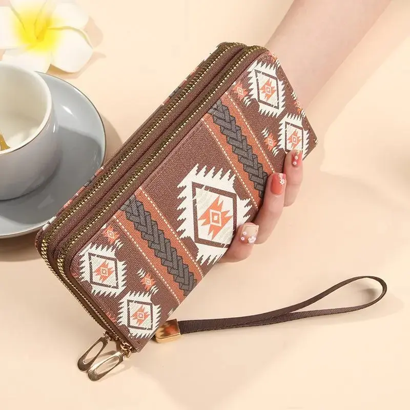 Women's Leather Long Clutch Wallet - Slim, High-Capacity Card Holder with Snap Closure, Wristlet for Casual Daily Use, Travel Ready Chic Elegant Luggage Accessory, Built-In Card Holder Women's Clutches & Wristlets