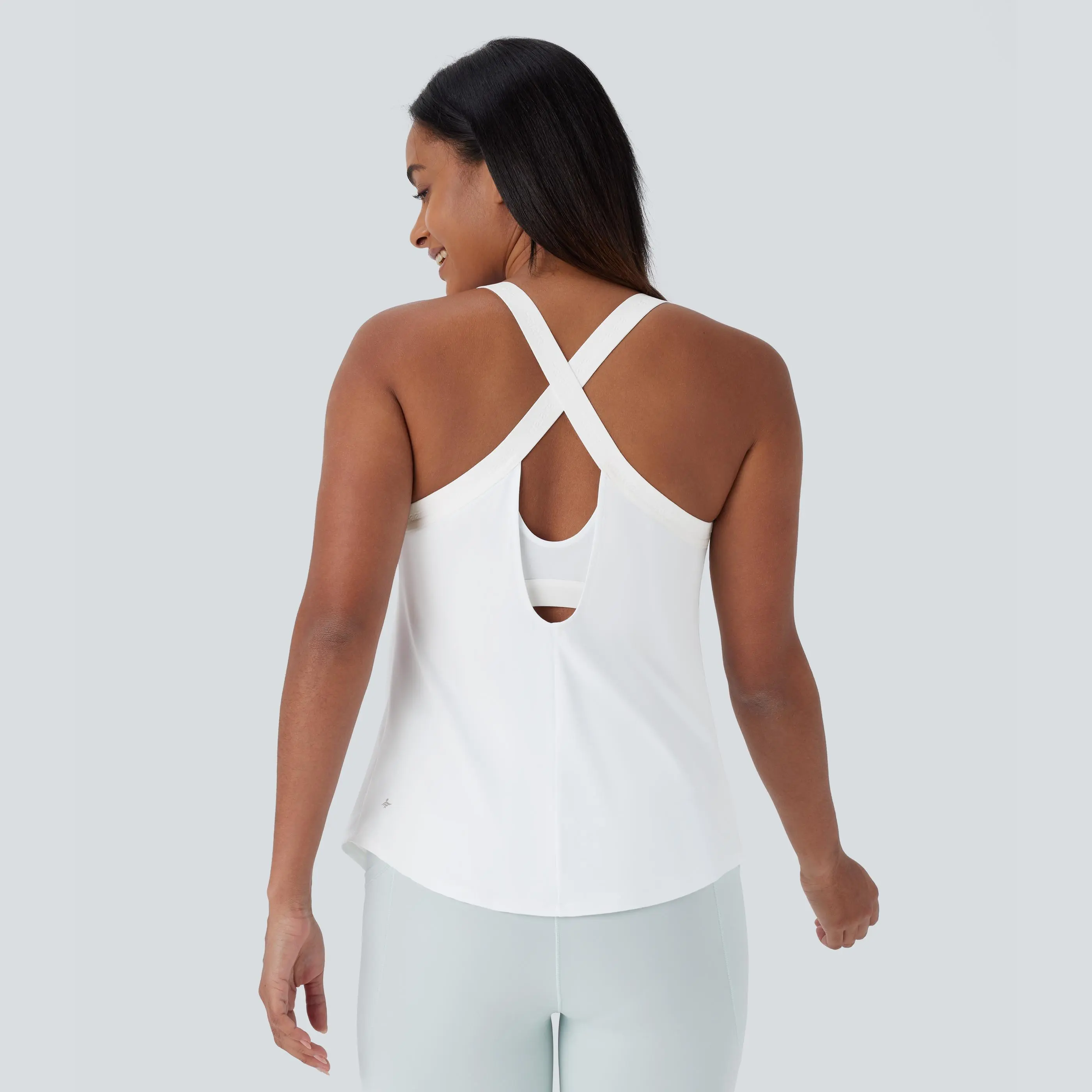Halara U Neck Curved Hem InstantCool Yoga Tank Top-UPF50+ #BackToSchool