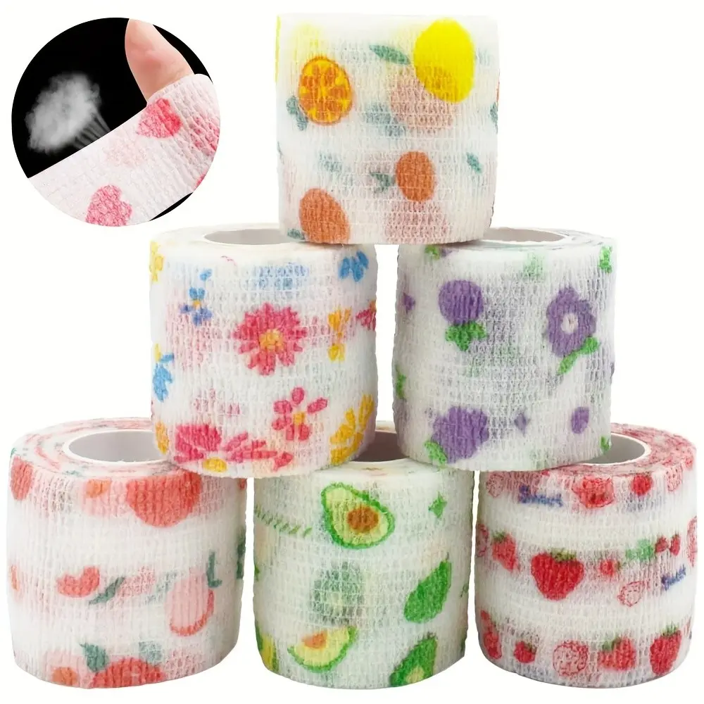 6-Roll Finger Bandages, Self-Adhesive Breathable Sports Tape, Non-Woven Elastic Bandage