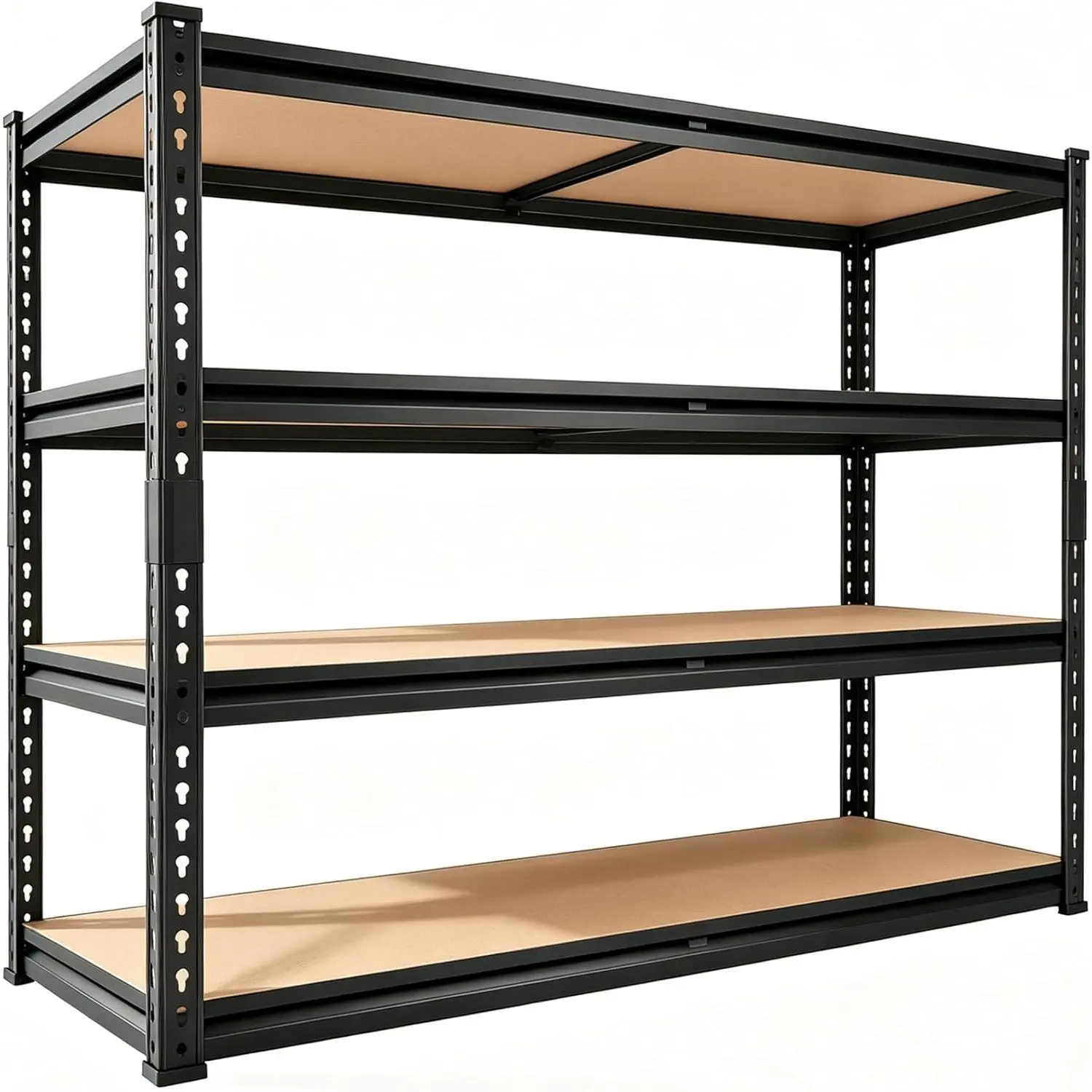 48" W Heavy Duty Steel Garage Storage Shelves, 4-Tier Adjustable Metal Shelving Unit, 2560 LBS Capacity, 24" D x 60" H Utility Rack for Warehouse, Basement