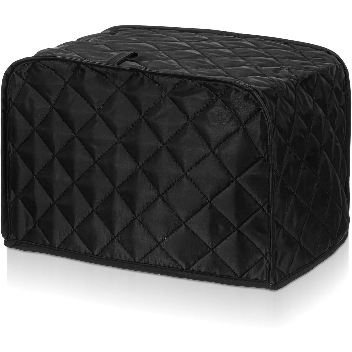 Women's Bra Accessory 2-Slice Wide Slot Toaster Cover, Black Quilted Non-Woven Dust Protector, Easy-to-Clean Foldable Kitchen Accessory, Light, Wedding-Ready Dust-Proof Item
