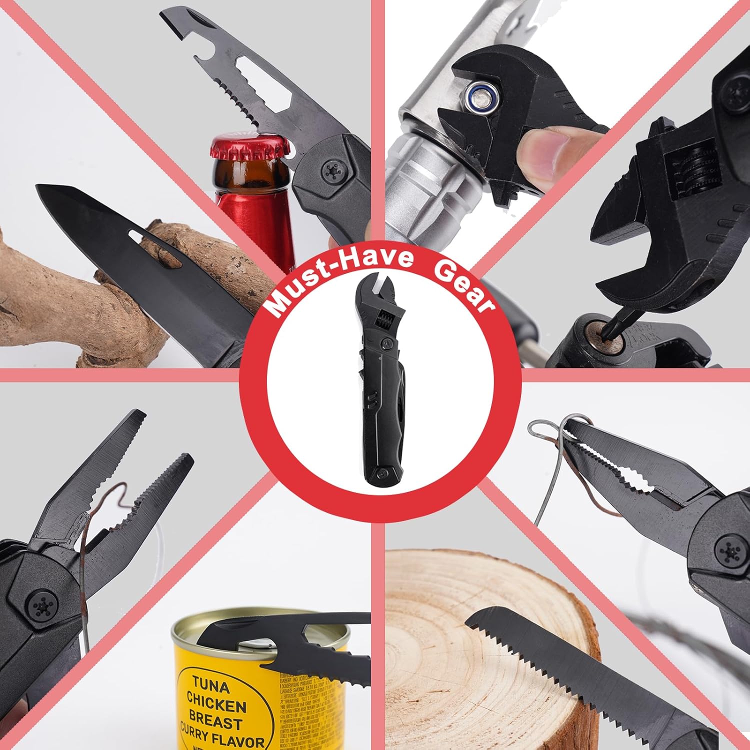 19-in-1 Multitool Wrench - Stainless Steel Adjustable Wrench with Pliers, , Wire , , Screwdrivers - Compact EDC Pocket Tool for Camping, DIY Repairs, for Men 19-in-1 Multitool Wrench - Stainless Steel Adjustable Wrench with Pliers, , Wire , , Screwdrivers - Compact EDC Pocket Tool for Camping, DIY Repairs, for Men