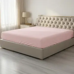 Full Fitted Sheet Only, Soft Breathable Bottom Sheet - 54"x75" Deep Pockets Full Size Fitted Sheet - All Around Stretch Fit, Wrinkle Resistant, Colorfast - Easy Care, Light Pink
