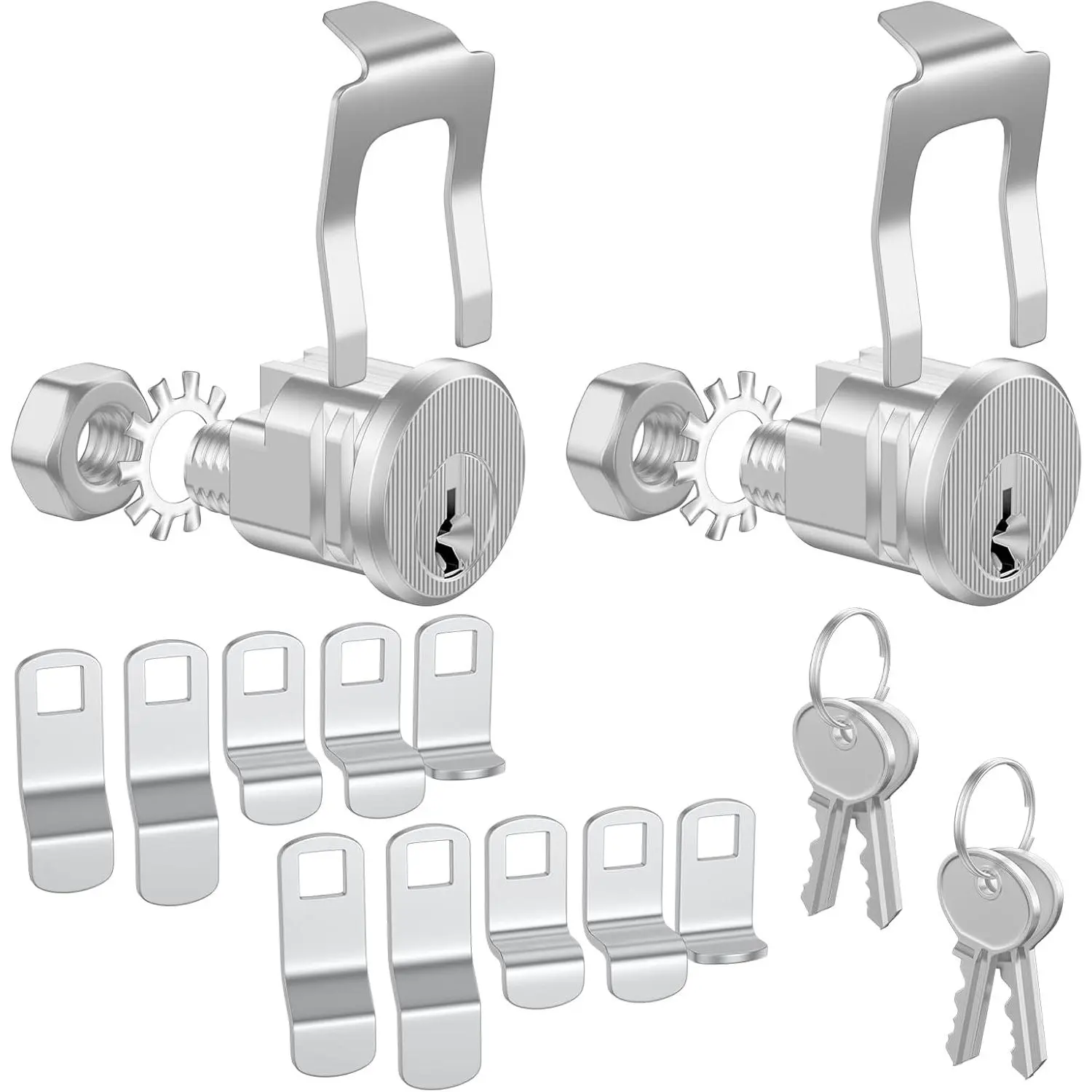 2 Pack Universal Mailbox Lock Replacement, Easy to Install Durable Secure Mail Box Lock with 2 Keys, Fits Almost All Front Door Curbside Locking Mailboxes