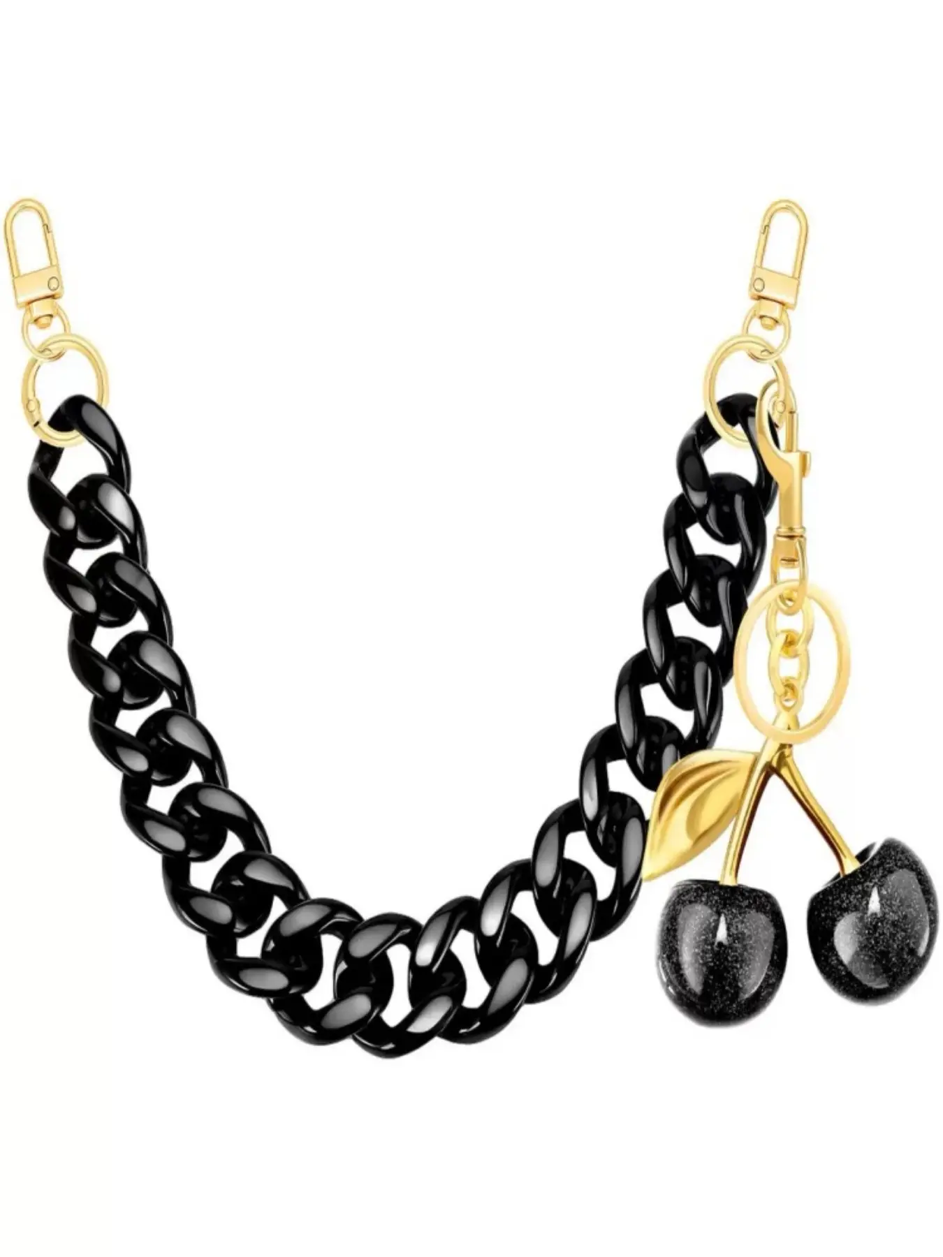 Dmk Elegant Bag Chain and Charm, Classic Cherry Keychain, Extendable Bag Strap, Handbag Accessory, Fashionable Multi-Functional Chain, Bag Decorative Chain, Adjustable Chain Strap With Chain