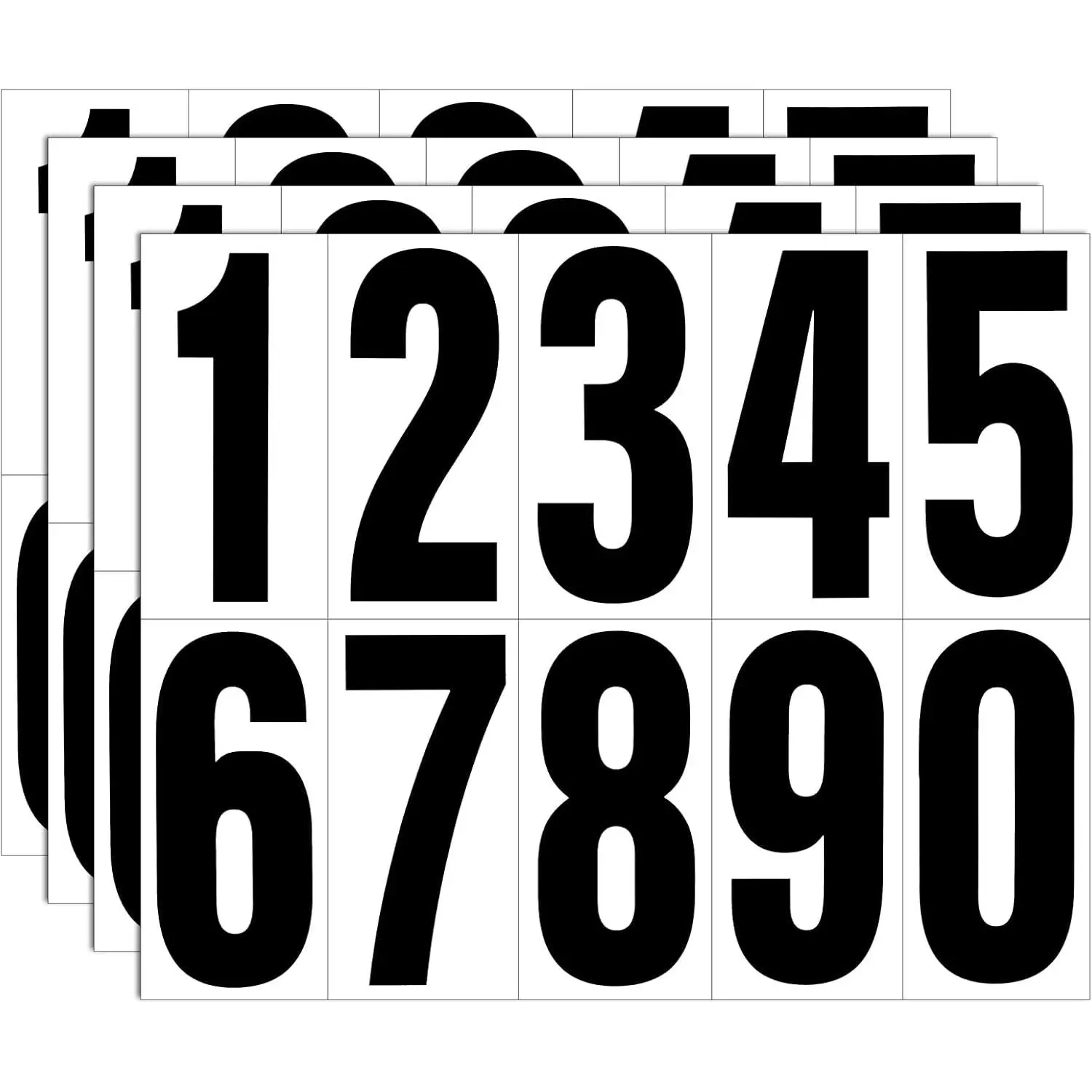 Reflective Number Stickers, 4 Sets 3 Inch Vinyl  Black Mailbox Numbers for Outside,  Self-Adhesive House Numbers  for Mailbox Door Signs