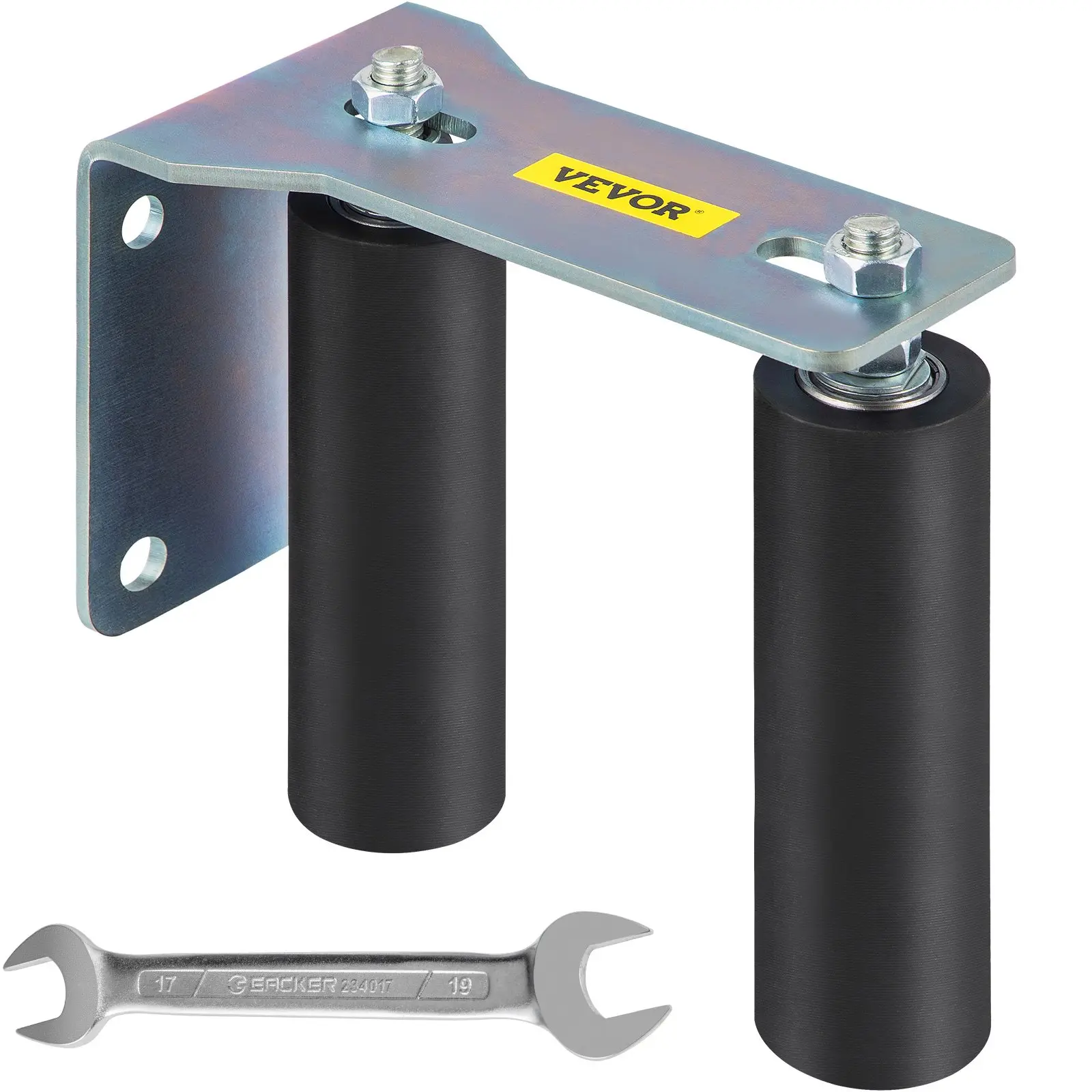 【toolupgrade】VEVOR Gate Roller Guide 6 Sliding Gate Black Nylon Roller Coloring Zinc Painted Sliding Gate Guide With L-Shape Bracket and Adjustable Bolts Slide Gate Support Assembly For Sliding Gates Guide Rolle
