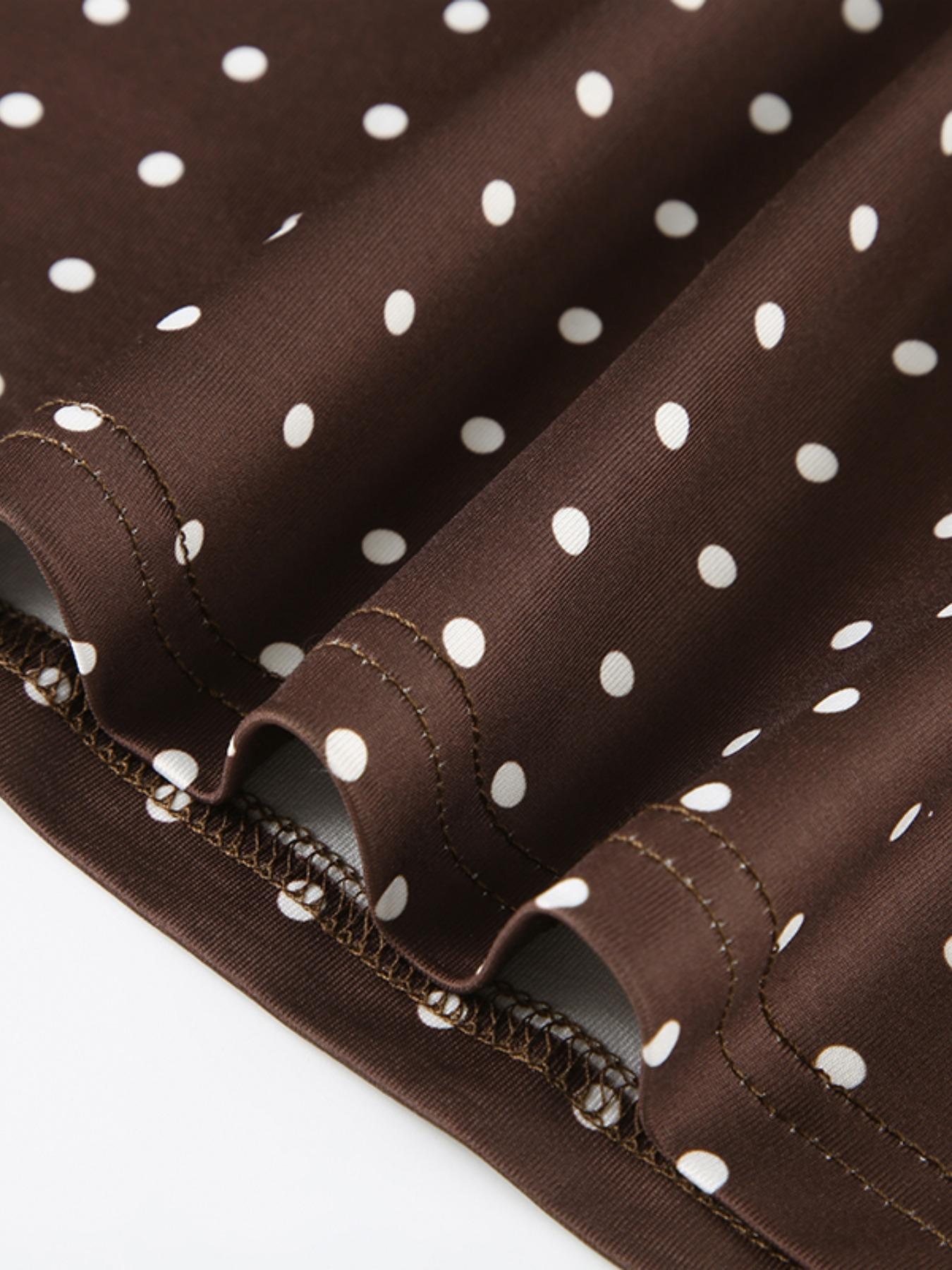 Women's Polka Dot Print V Neck Dress, Casual Sleeveless Short Dresses for Summer, Ladies Clothes for Daily Wear