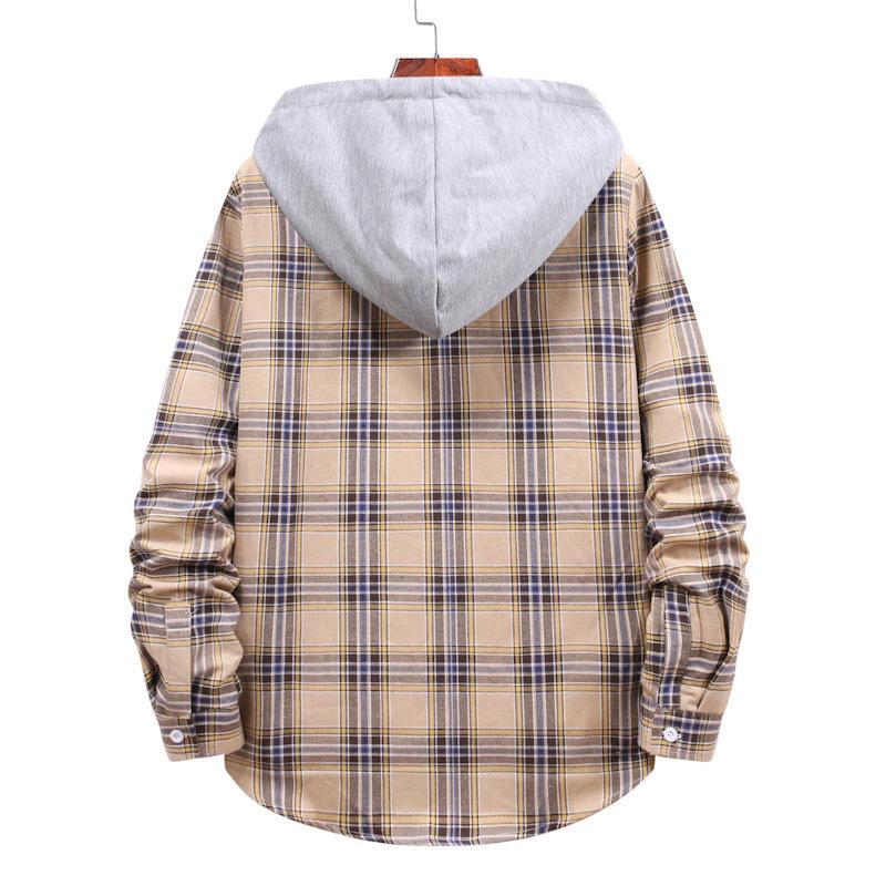 Men's Plaid Flannel Shirt with Hood and Button Front, Casual Long Sleeve Jacket for Teens and Boys, Lightweight and Comfortable, Perfect for Fall and Winter, Stylish Streetwear for Everyday Use Men's Plaid Flannel Shirt with Hood and Button Front, Casual Long Sleeve Jacket for Teens and Boys, Lightweight and Comfortable, Perfect for Fall and Winter, Stylish Streetwear for Everyday Use