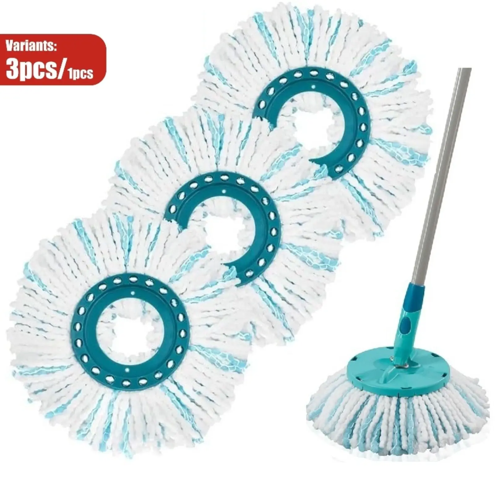 Leifit Spin Mop Replacement Head, Durable Microfiber Mop Refill Cloth, Absorbent Cleaning Pad, Spin Mop Accessory for Floor Cleaning