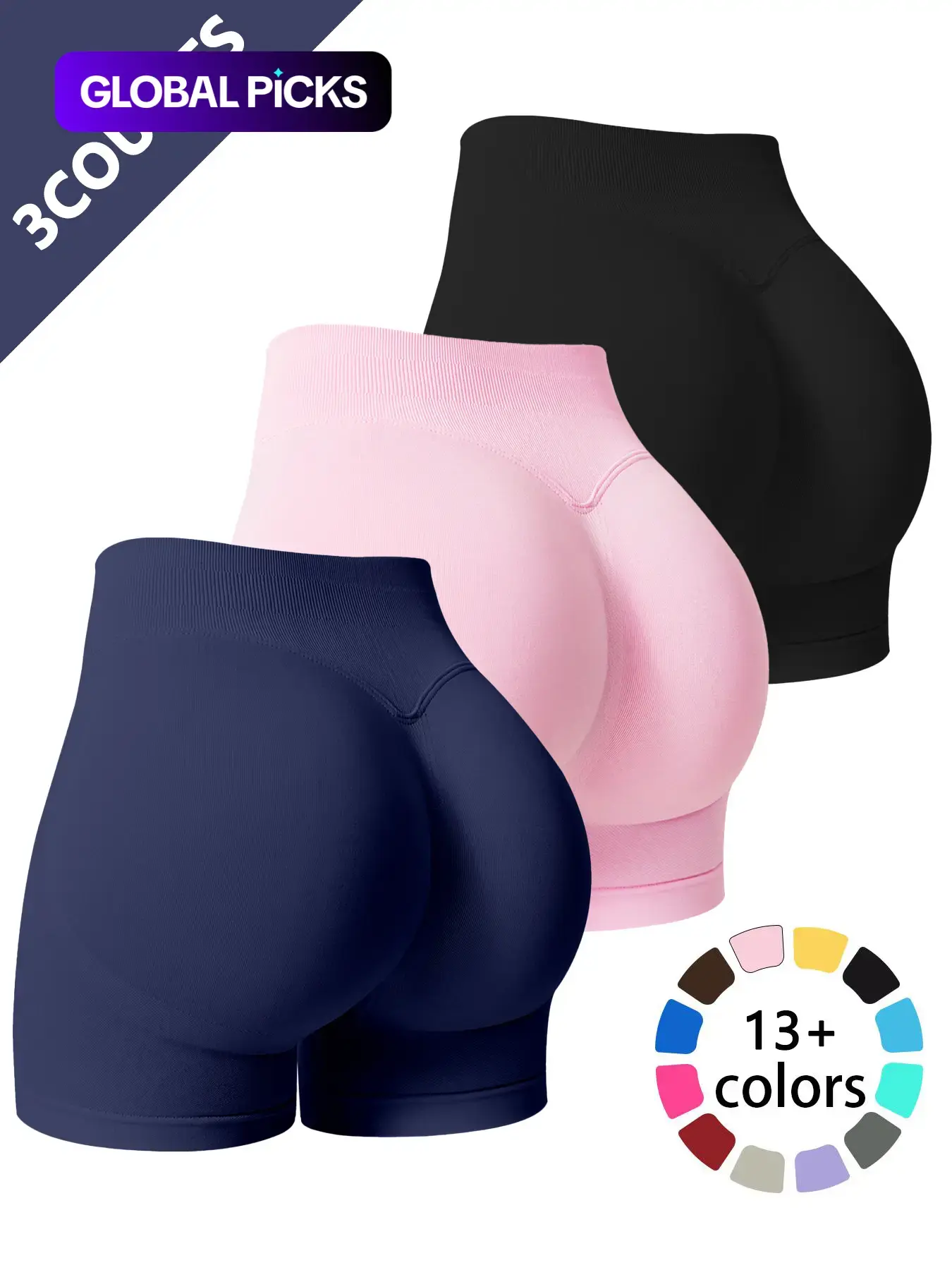 Women's Summer Yoga Athletic Compression Shorts Set, High Waist Butt Lifting Slimming Sports Pants, Gym Training Tight Workout Clothes, Outdoor Running Cycling Tennis