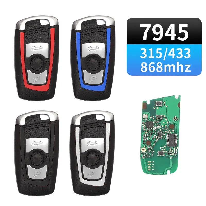 For BMW 5 7 Series F20 F30 F10 F01 F25 F15 KR55WK49863 With PCF7945P Chip CAS4/CAS4+/FEM Systems 315/433/868 Mhz Car Remote Key