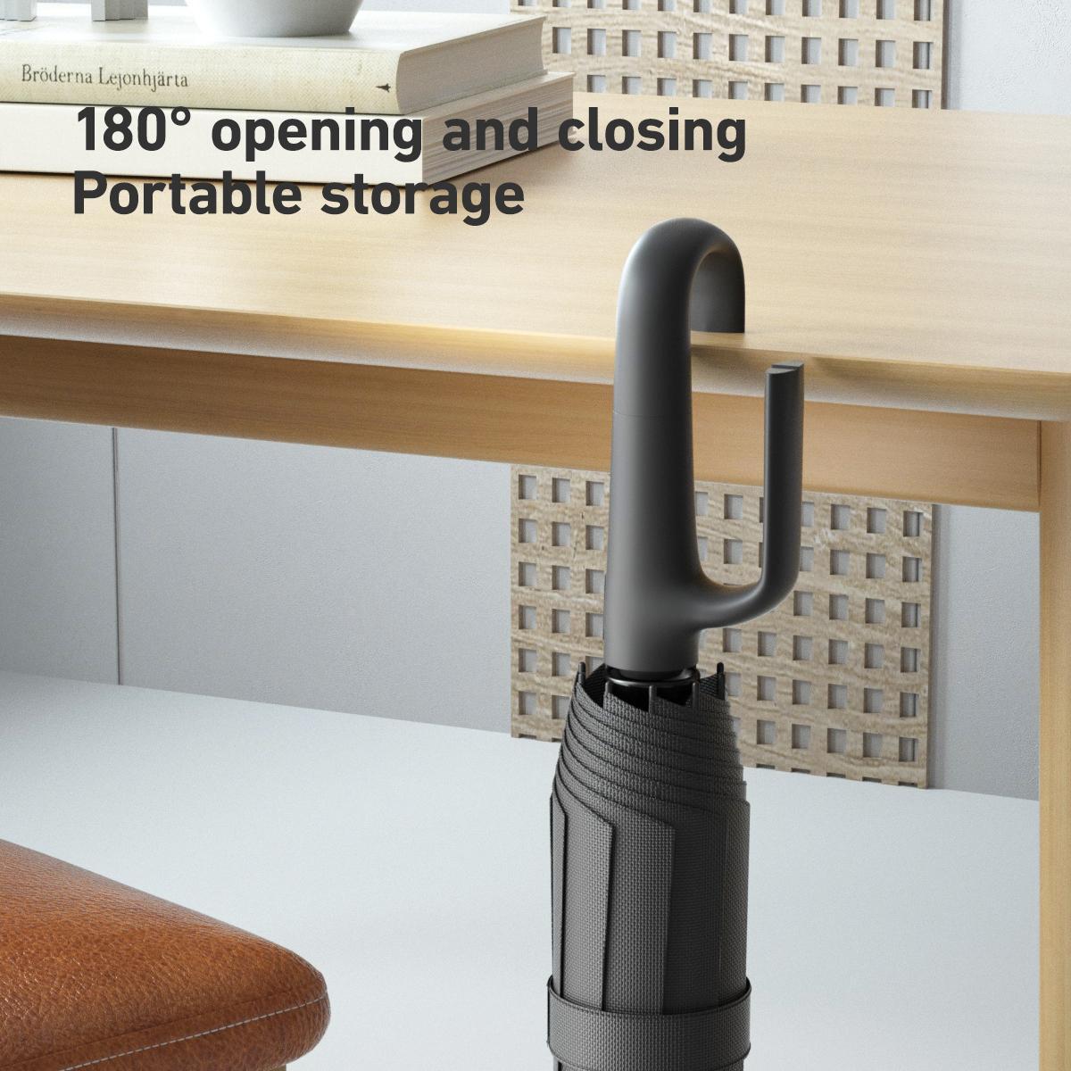 Automatic Rainproof Folding Umbrella, 1 Count/60pcs Portable Rain Umbrella with Loop Buckle, Windproof & Waterproof Umbrella for Men & Women, Household Items