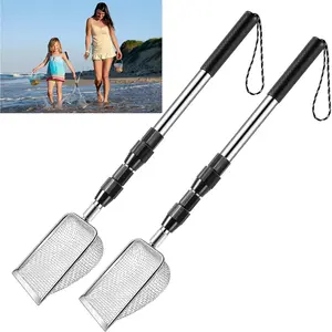 New Upgraded 2 Pcs Shark Tooth Sifter, Beach Sand Sifter, Sand Scoop Shell Scooper for Beach Scoop Shovel Sifter Tool for Picking Up Shells, Shark Tooth Sifter Dipper