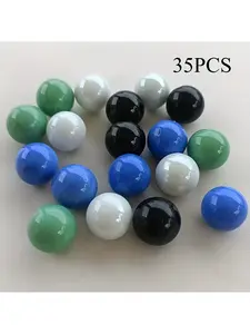 35 pieces per pack of 16mm cream pure mixed color marble glass balls. Suitable for aquariums, flower pots, glass bottle decorations, courtyard paving, and handicraft decorations. Can be used for aquarium landscaping and glass bottle decoration. DIY handic