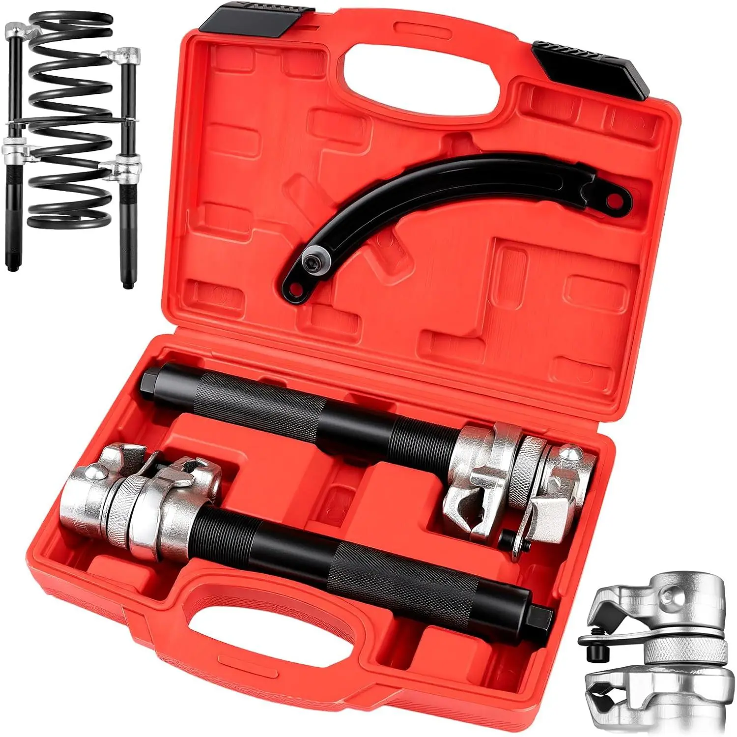 GJANSH 2PCS Heavy Duty Spring Compressor Tool, 2205 LB Capacity Coil Spring Strut Compressor with Safety Jaws & Holder, Carbon Steel Suspension Spring Compression Set for Car Repair