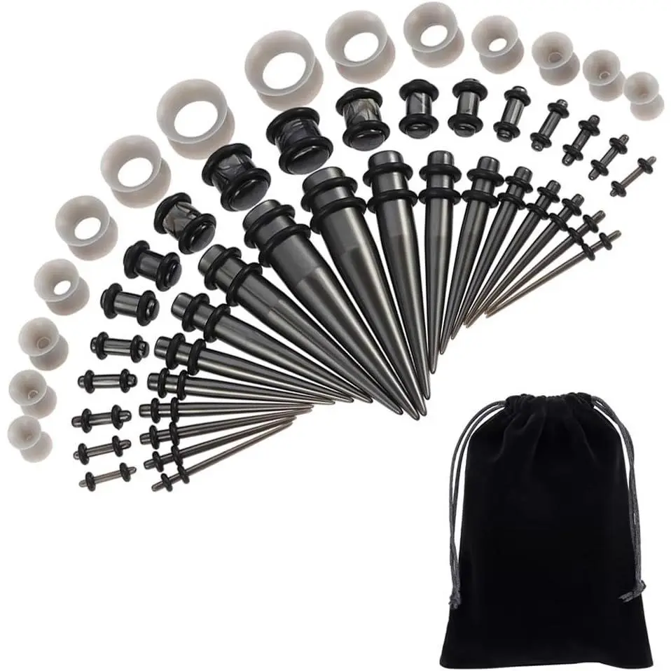 50/54 Pcs Ear Stretching Kit 14G-00G