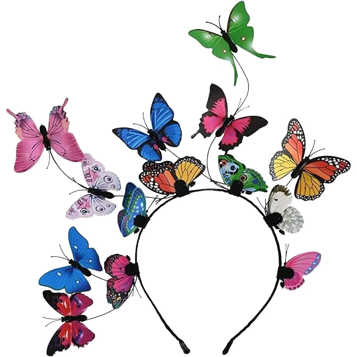 Butterfly Headband, Colorful Butterfly Crown for Women, Fun Crazy Fascinators Headbands Hats Party Accessories